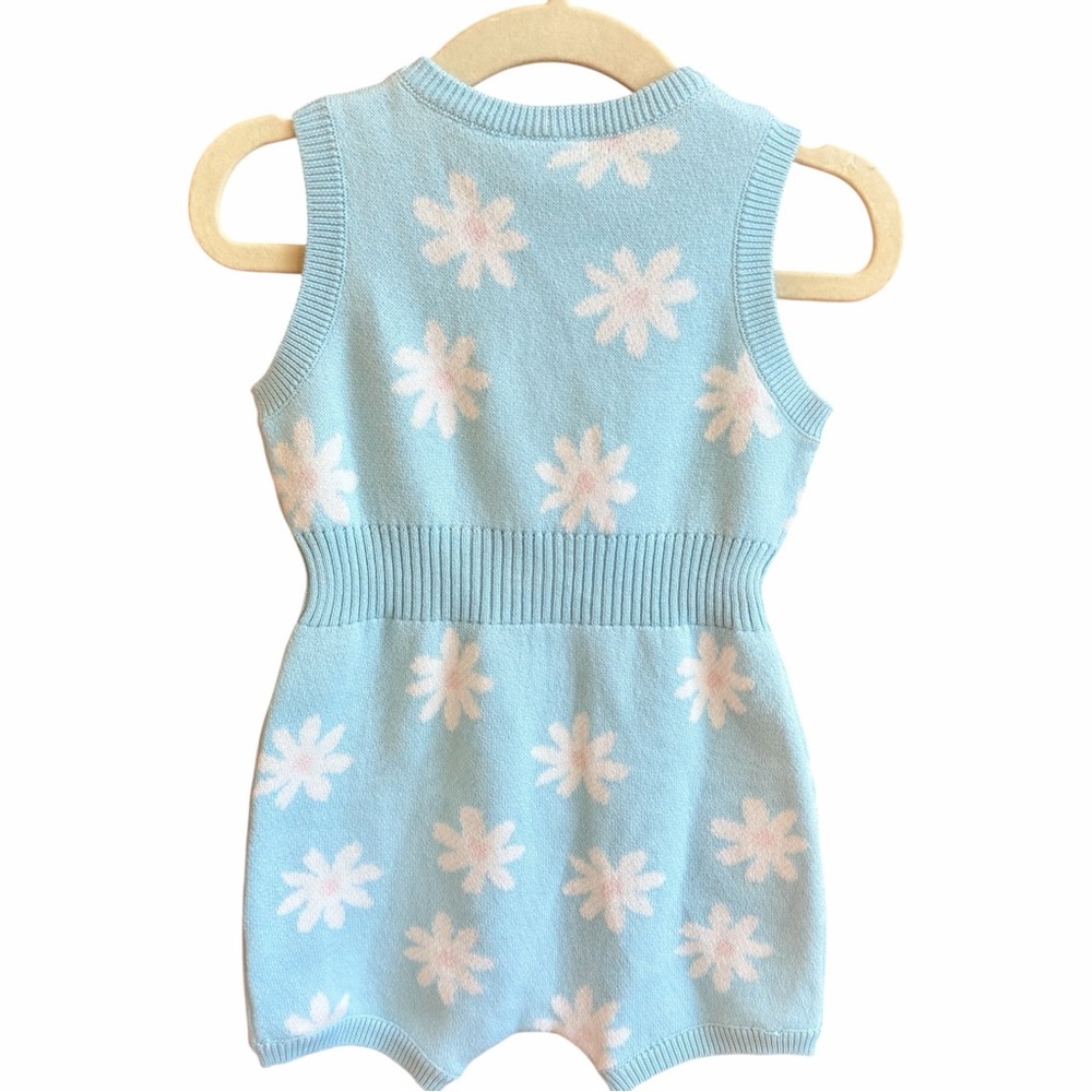 Tucker And Tate Nordstrom Girls NEW BNWT Ribbed Cotton Romper Donna Daisy BNWT - Picture 6 of 8